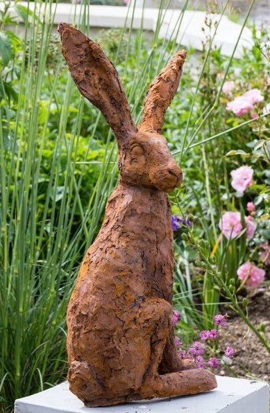 Listening Hare Sculpture by Christine Baxter